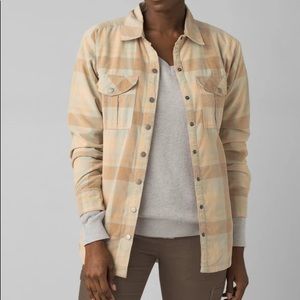 prAna plaid finnegan top XS, NWOT